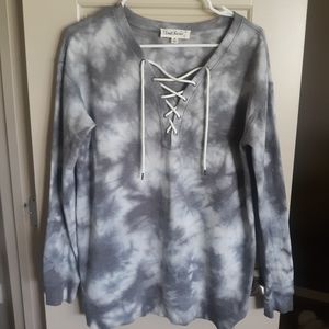 Grey tie dye top